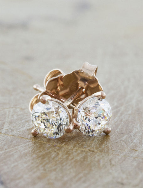 Lab-Grown Diamond 2ct. tw. Halo 14k Gold Earrings | Blue - #Lightbox Jewelry
